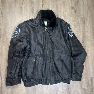 Allied Universal Men's Jacket Coat Faux Fur Quilted Black XL Insulated